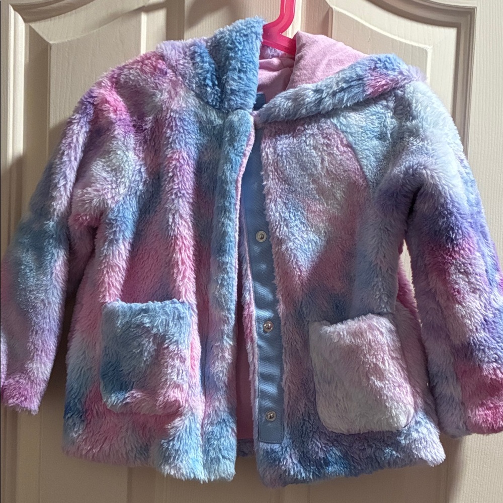 Cat & Jack Multicolor Fuzzy Kids Puffer Jacket